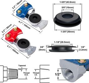 img 3 attached to 🚚 KOOTANS Universal Gladhand with Seals - Glad Hands for Semi Trucks, RVs, and Trailers. Air Hose Brake Coupling Handshake Set - Emergency Service. 2pcs Red and 2pcs Blue