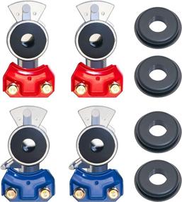 img 4 attached to 🚚 KOOTANS Universal Gladhand with Seals - Glad Hands for Semi Trucks, RVs, and Trailers. Air Hose Brake Coupling Handshake Set - Emergency Service. 2pcs Red and 2pcs Blue