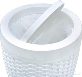 img 2 attached to 🗑️ High Capacity Round Trash Can - 1.63 Gallon (White)