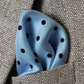 img 3 attached to White Silk Polka Pocket Square Men's Accessories in Handkerchiefs