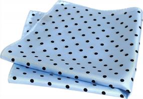 img 4 attached to White Silk Polka Pocket Square Men's Accessories in Handkerchiefs