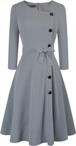 img 3 attached to Make A Statement And Get Noticed In HOMEYEE'S Asymmetry Neckline Swing Dress A241