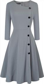 img 2 attached to Make A Statement And Get Noticed In HOMEYEE'S Asymmetry Neckline Swing Dress A241