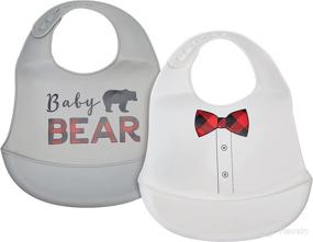 img 3 attached to 👶 Unisex Baby Silicone Bibs - Little Treasure