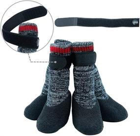 img 3 attached to 🐾 Mihachi Dog Socks: Rubber-Sole Paw Protectors with Velcro Straps for Winter Traction and Anti-Slip Control - Waterproof Boots for Paw Protection