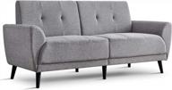 upgrade your living room with the stylish ivinta tufted mid-century modern sofa loveseat in grey – small size, big impact! logo