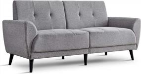 img 2 attached to Upgrade Your Living Room With The Stylish Ivinta Tufted Mid-Century Modern Sofa Loveseat In Grey – Small Size, Big Impact!