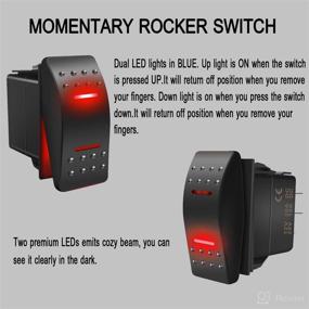 img 2 attached to KEING Momentary Waterproof Rocker Switch Toggle - ON/Off/ON Red LED Light - 12V 20A 24V 10A, 7 Pin for Automotive, Marine, Boats, Trucks, Trailers, 4x4, Caravans, RVs, SUVs, ATV, UTV & More