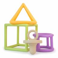 сенсорные игрушки и игрушки для прорезывания зубов для детей в возрасте 0-6 месяцев и 6-12 месяцев - удобные силиконовые прорезыватели и пустышки с геометрическим рисунком для оптимального облегчения логотип