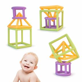 img 3 attached to Sensory And Teething Toys For Babies Aged 0-6 Months And 6-12 Months - Easy-To-Hold Silicone Teethers And Pacifiers With Geometric Designs For Optimal Relief