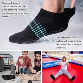 img 2 attached to Stay Steady And Comfortable: Unisex Non-Slip Grip Socks For Yoga, Pilates, Hospital And Barre Workouts With Cushioned Ankle Support