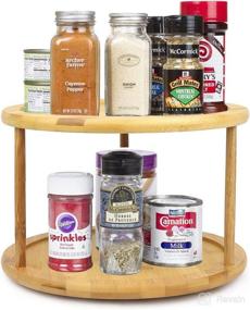 img 1 attached to 🔀 Organize your Kitchen and Bathroom with the Greenco Bamboo Lazy Susan Turntable Spice Rack