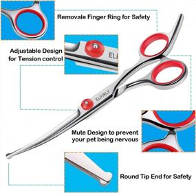 img 1 attached to Complete Dog Grooming Scissors Kit With Round Tips, Thinning Shears, Comb, And Clippers For Precise Pet Hair Trimming