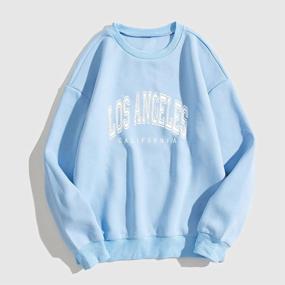 img 3 attached to Meladyan Women'S Oversized Los Angeles California Letter Print Graphic Pullover Tops Crewneck Long Sleeve Fleece Sweatshirt