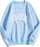 meladyan women's oversized los angeles california letter print graphic pullover tops crewneck long sleeve fleece sweatshirt logo