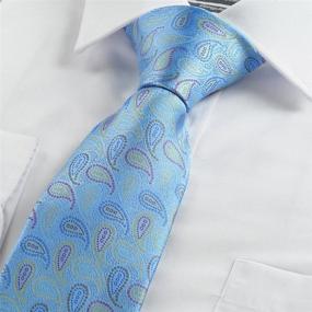 img 2 attached to 👔 Stylish and Timeless: KissTies Solid Black Paisley Necktie for Men's Accessories