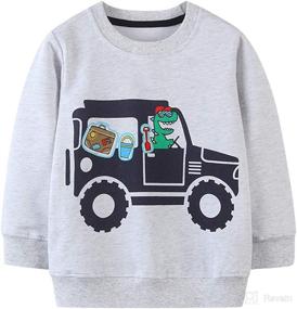 img 4 attached to 🎄 Cute Christmas Cartoon Top: Baby Boys Girls Long Sleeve Cotton Pullover Sweatshirt