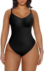 img 4 attached to 👙 YIANNA Sculpting Bodysuit: Seamless Tummy Control Shapewear for Women