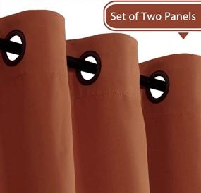 img 3 attached to H.VERSAILTEX Thermal Insulated Blackout Room Darkening Curtains - Burnt Ochre, 52X84 Inches (Set Of 2) For Nursery/Baby Care