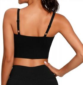 img 2 attached to 🏋️ Lemedy Adjustable Strap Crop Sports Bra with Padded Tank Top for Yoga, Gym, Running, and Workouts