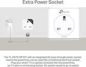 img 1 attached to TP-Link AV1000 адаптер Powerline Ethernet с гигабитным портом, Plug & Play, режим энергосбережения, шумоподавление, дополнительная розетка для дополнительных устройств - идеально подходит для Smart TV (комплект TL-PA7010P), белый.