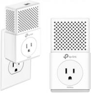 tp-link av1000 адаптер powerline ethernet с гигабитным портом, plug & play, режим энергосбережения, шумоподавление, дополнительная розетка для дополнительных устройств - идеально подходит для smart tv (комплект tl-pa7010p), белый. логотип