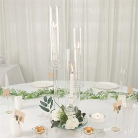 img 3 attached to 23" Tall Clear 3-Arm Crystal Glass Taper Candle Candelabra - Efavormart Pillar Candle Holder Wedding Centerpiece