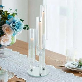 img 4 attached to 23" Tall Clear 3-Arm Crystal Glass Taper Candle Candelabra - Efavormart Pillar Candle Holder Wedding Centerpiece