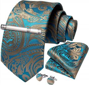 img 3 attached to DiBanGu Men'S Paisley Necktie Set With Silk Pocket Square, Woven Tie, Handkerchief, And Cufflinks