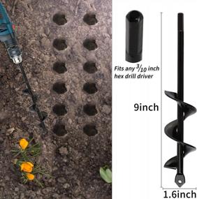 img 2 attached to Auger Drill Bit 3X12In & 1.6X9In Garden Total Solid Barrel Dual-Blades Plant Flower Bulb Spiral Hole Drill Rapid Planter Earth Post Umbrella Hole Digger For 3/8" Hex Drive Drill Work For Any Soils
