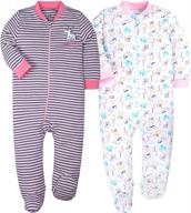 cotton footed baby pajamas with loose fit for comfortable sleep - long sleeve toddler onesies for boys and girls логотип