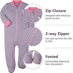 img 3 attached to Cotton Footed Baby Pajamas With Loose Fit For Comfortable Sleep - Long Sleeve Toddler Onesies For Boys And Girls