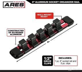 img 3 attached to 🔧 ARES 60068-1/2-Inch Drive Red Socket Organizer - 6-Inch Aluminum Rail Stores up to 5 Sockets, Ensuring Optimal Organization in Your Toolbox