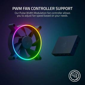 img 1 attached to Razer Kunai Hydraulic 120MM ARGB PC Fan: Quiet, Powerful ARGB Fans - PWM Fan Controller Support & Connect Up To 8 Fans - Powered By Razer Chroma RGB - 3 Fans