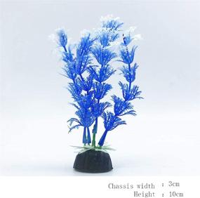 img 1 attached to Aquarium Plants Fish Tank Decorations Set: Small/Medium-Sized Plastic Artificial Plant Goldfish Waterscape Fish Hides (10pcs-Blue Set)