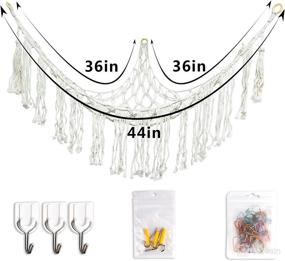 img 2 attached to 🧸 CBEC Toy Hammock: Stylish Hanging Net with Tassels for Plush Toy Storage and Organization in Nursery, Playroom, Bedroom