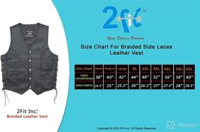 img 1 attached to 🧥 Classic and Stylish: ARD Premium Quality Mens Side Lace Motorcycle Black Leather Vest S-6XL (LARGE)