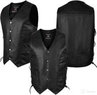 🧥 classic and stylish: ard premium quality mens side lace motorcycle black leather vest s-6xl (large) logo