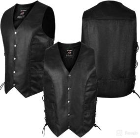 img 4 attached to 🧥 Classic and Stylish: ARD Premium Quality Mens Side Lace Motorcycle Black Leather Vest S-6XL (LARGE)