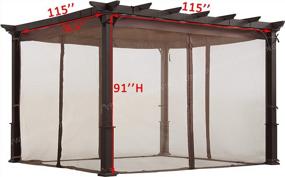 img 1 attached to Keep Your Outdoor Space Bug-Free With ALISUN Replacement Mosquito Net For 10 Ft. X 10 Ft. Flat-Roof Pergolas In Brown