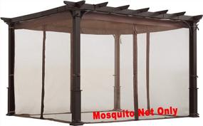 img 4 attached to Keep Your Outdoor Space Bug-Free With ALISUN Replacement Mosquito Net For 10 Ft. X 10 Ft. Flat-Roof Pergolas In Brown