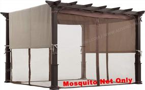 img 3 attached to Keep Your Outdoor Space Bug-Free With ALISUN Replacement Mosquito Net For 10 Ft. X 10 Ft. Flat-Roof Pergolas In Brown