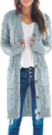warm and stylish: merokeety womens cable knit cardigan with open front and buttons logo