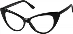 img 4 attached to Шикарные винтажные солнцезащитные очки Cateye с защитой от ультрафиолета и прозрачными линзами без рецепта от ShadyVEU