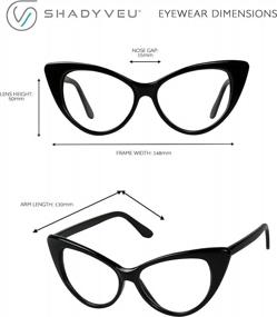 img 1 attached to Шикарные винтажные солнцезащитные очки Cateye с защитой от ультрафиолета и прозрачными линзами без рецепта от ShadyVEU
