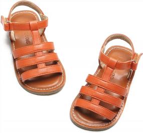 img 4 attached to Stylish And Comfortable Girls' Dress Sandals For Summer: Flaryzone Hook&Loop Closure Flats