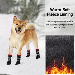 img 2 attached to 🐾 Winter-Ready Dog Boots: Fleece-Lined, Waterproof, Anti-Slip- Perfect for Medium to Large Dogs!