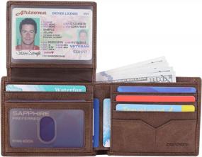 img 4 attached to Men'S Bifold Leather Wallet With RFID Blocking, Oil Tanning Full Grain Front Pocket Card Holder