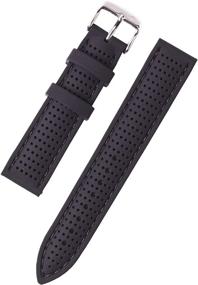 img 4 attached to 🕒 Durable W&amp;S 2-Piece Rubber Silicone Watch Strap for Long-lasting Performance