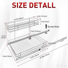 img 3 attached to 🗄️ Kitchen Slide Out Storage Shelf - Tksrn Under Sink Organizer with 2 Tier Sliding Wire Drawer - Pull Out Cabinet Organizer for 13 inch Cabinet Opening - 12.6W x 16.5D x 13H